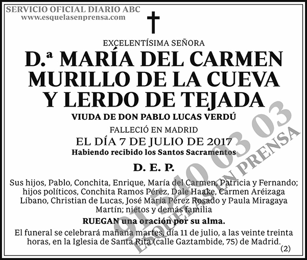 María del Carmen Murillo de la Cueva y Lerdo de Tejada